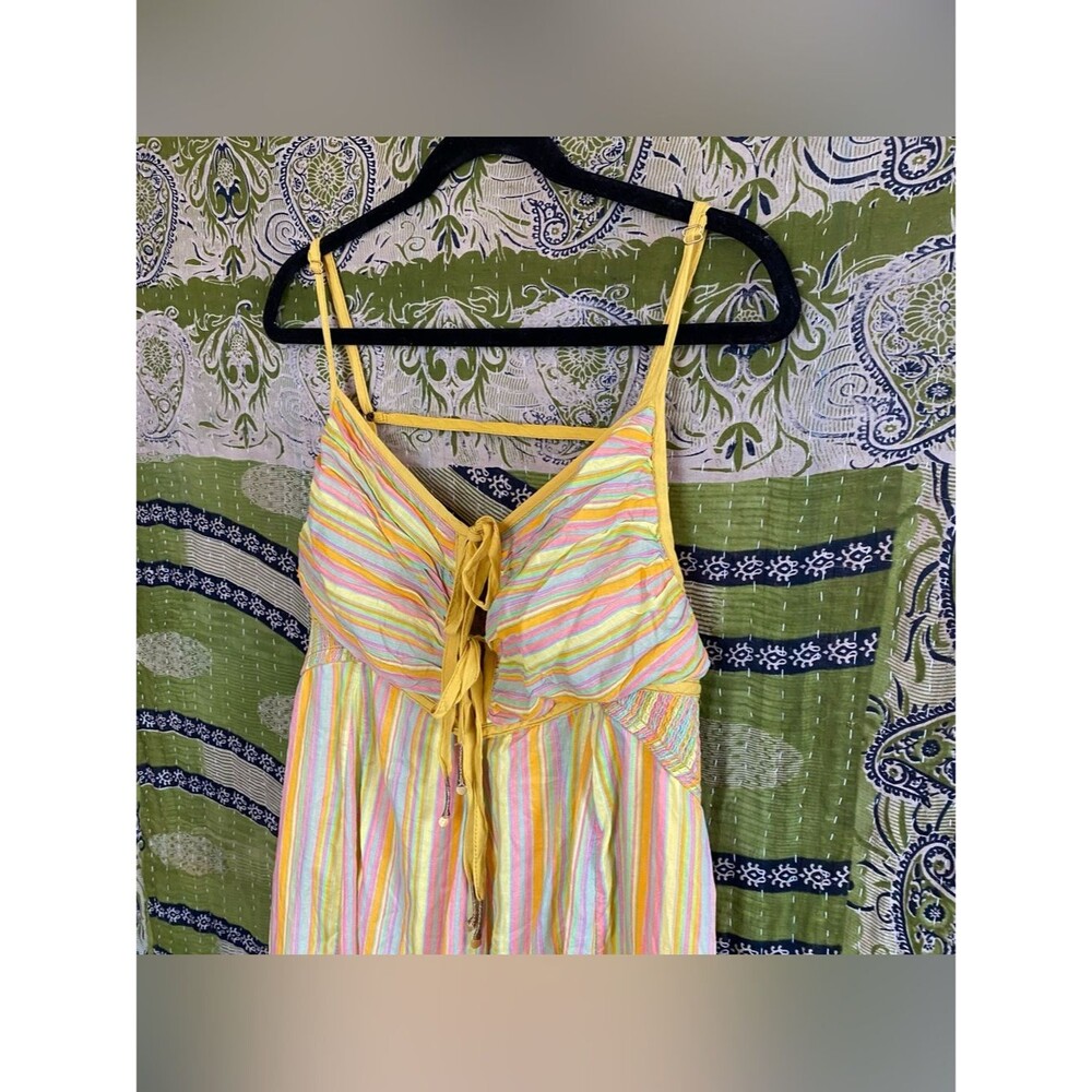 Free People Citrus Combo Poplin Dream Weaver Boho Maxi Dress Size Extra Large - Picture 10 of 16